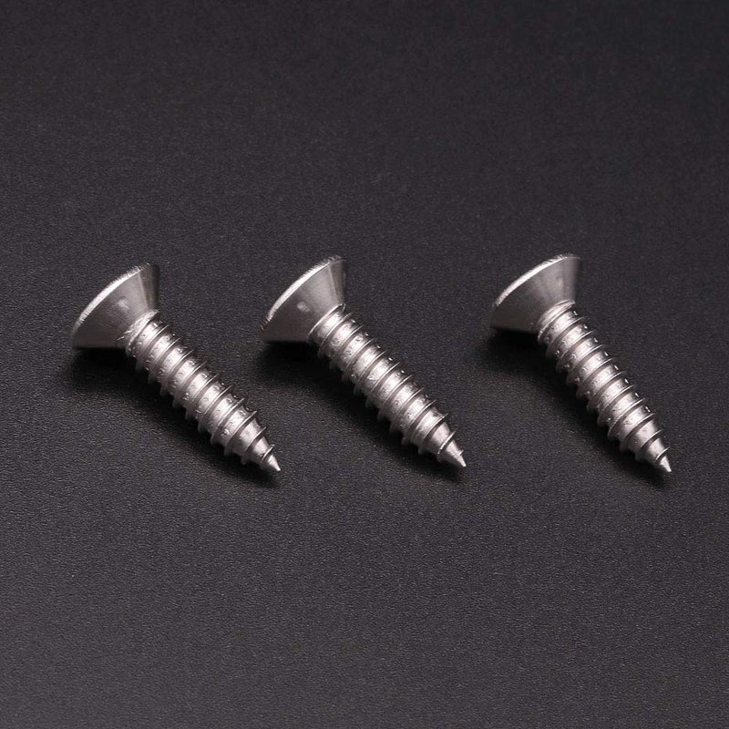 RoyceMart 100 Pack #10 x 3/4" Flat Head Phillips Self Tapping Screws, 18-8 Stainless Steel 304, Countersunk Sheet Metal & Wood Screws, Corrosion Resistant Fasteners - Image 5